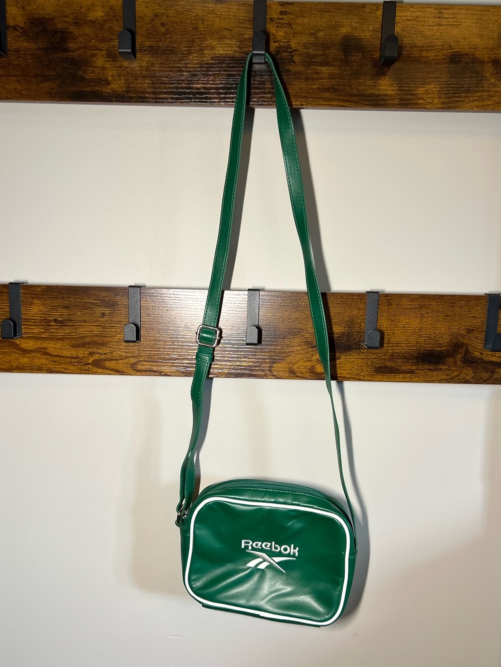Reebok Green Crossbody Bag with White Piping